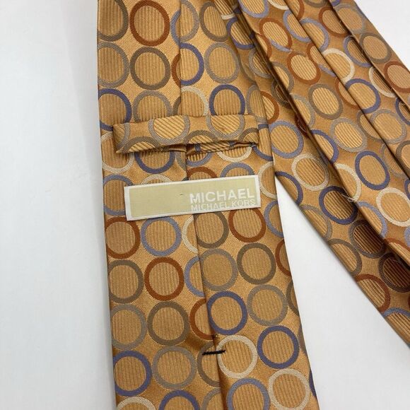 Michael Kors  Circle Pattern Men's Neck Tie Neutrals - Picture 3 of 3